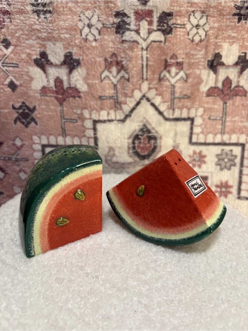 Vintage Department 56 Watermelon Slices Hand Painted Salt & Pepper Shakerd
